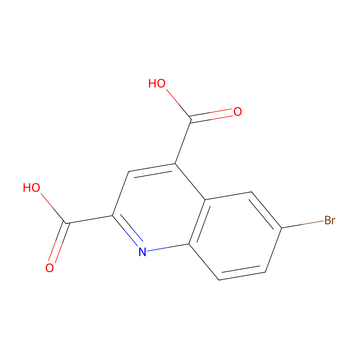 6-bromoquinoline-2,4-dicarboxylic Acid molecular structure, CAS 250641-14-6