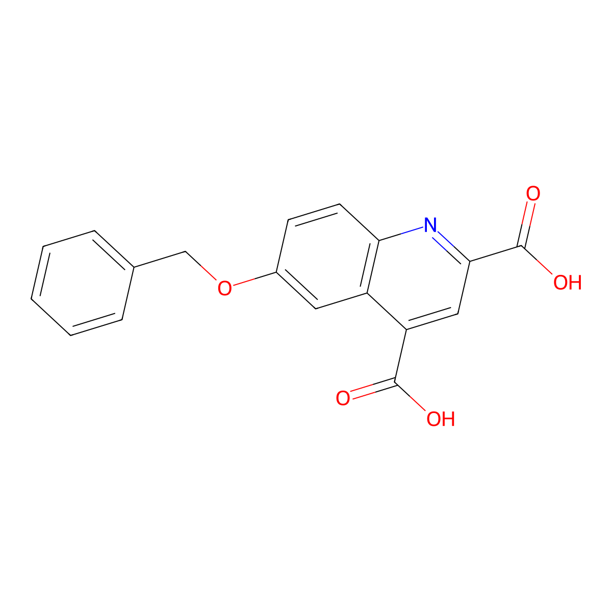 6-(Benzyloxy)quinoline-2,4-dicarboxylic acid molecular structure, CAS 250641-16-8