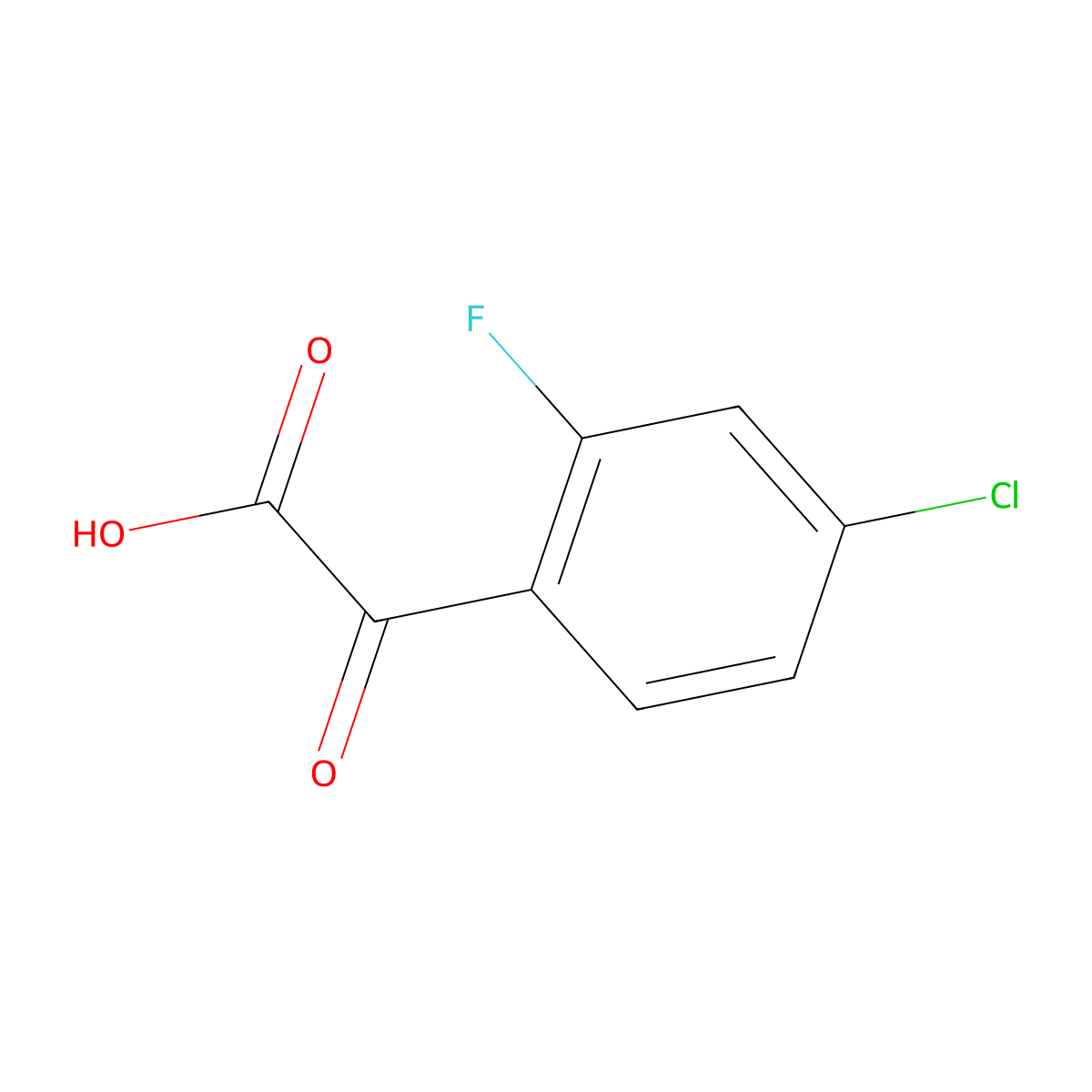 2-(4-Chloro-2-fluorophenyl)-2-oxoacetic acid molecular structure, CAS 250642-59-2