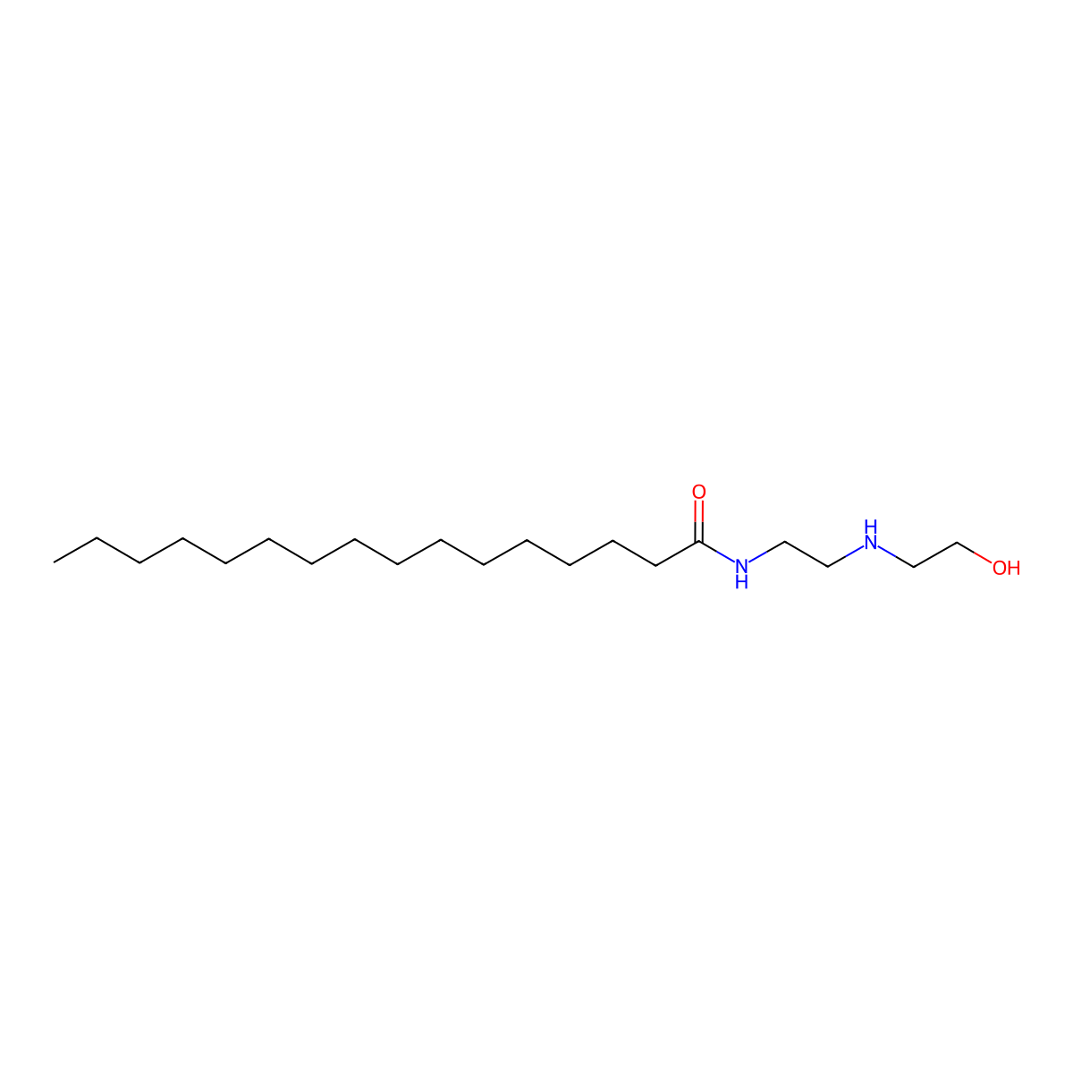 Hexadecanamide, N-[2-[(2-hydroxyethyl)amino]ethyl]- molecular structure, CAS 25065-63-8
