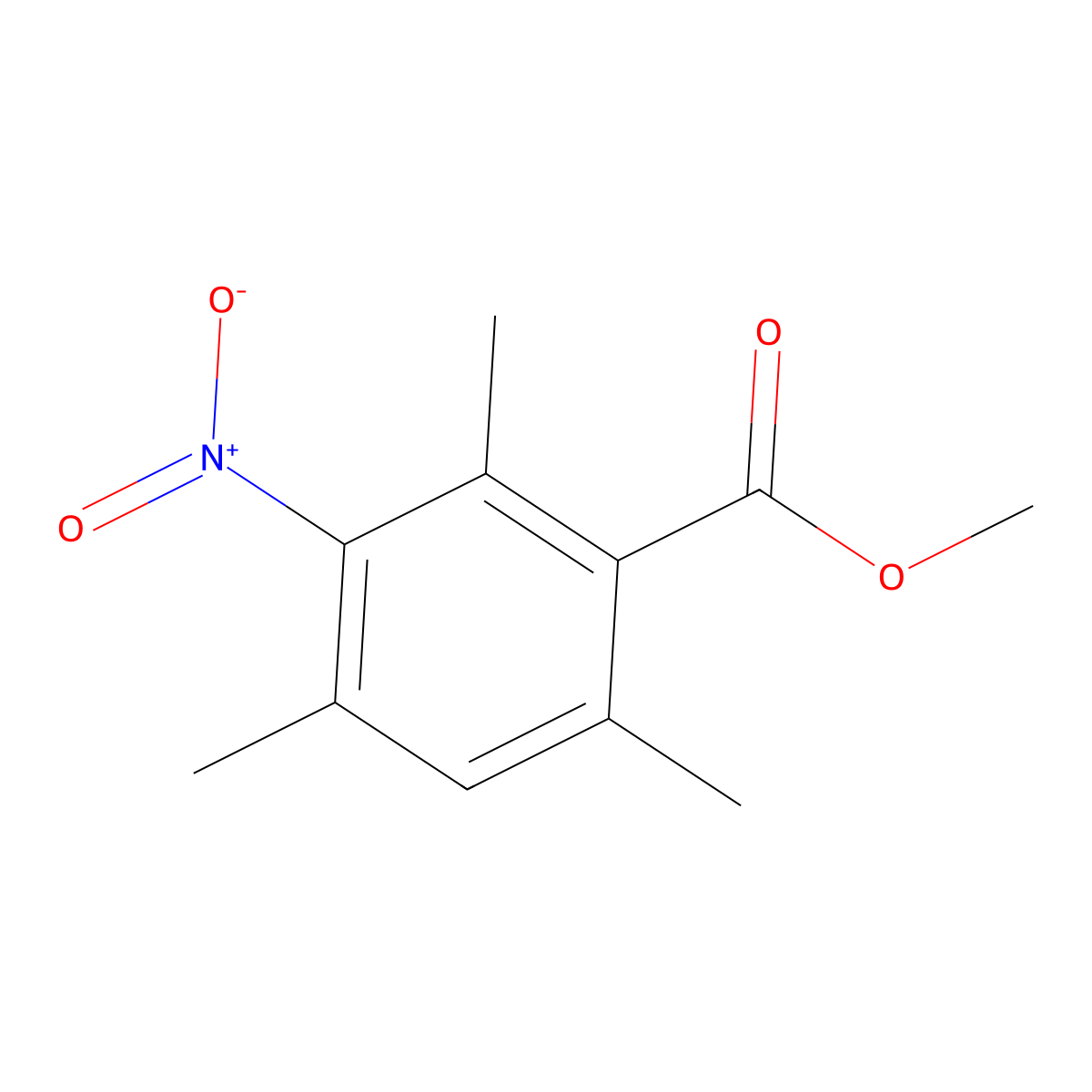 Methyl 2,4,6-trimethyl-3-nitrobenzoate molecular structure, CAS 250650-97-6