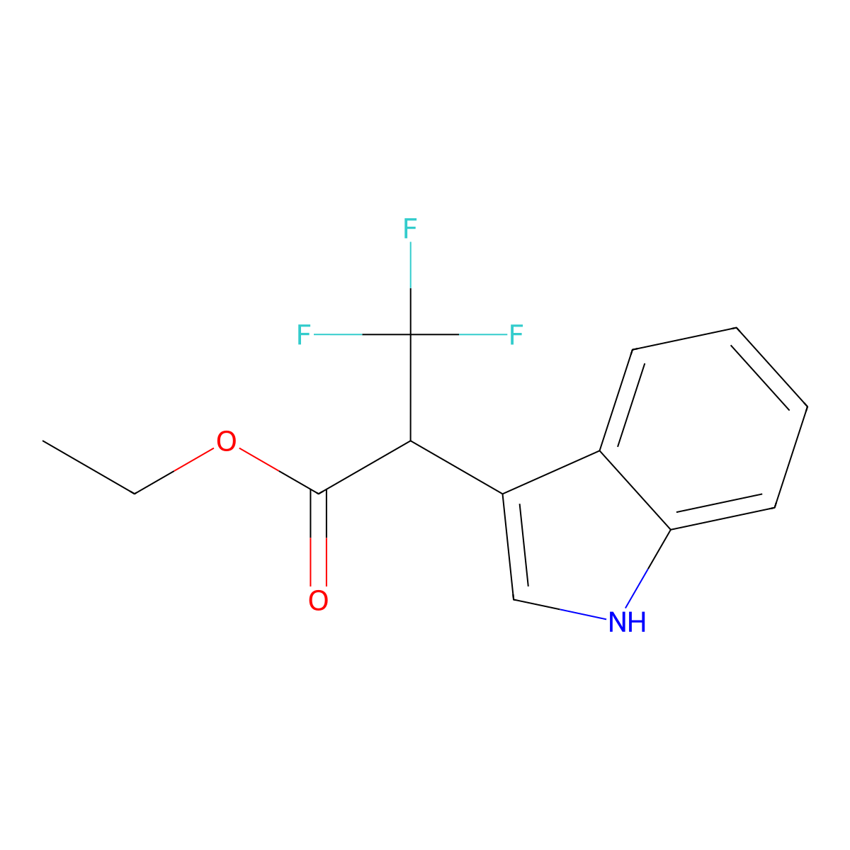 ethyl 3,3,3-trifluoro-2-(1H-indol-3-yl)propanoate molecular structure, CAS 250671-91-1
