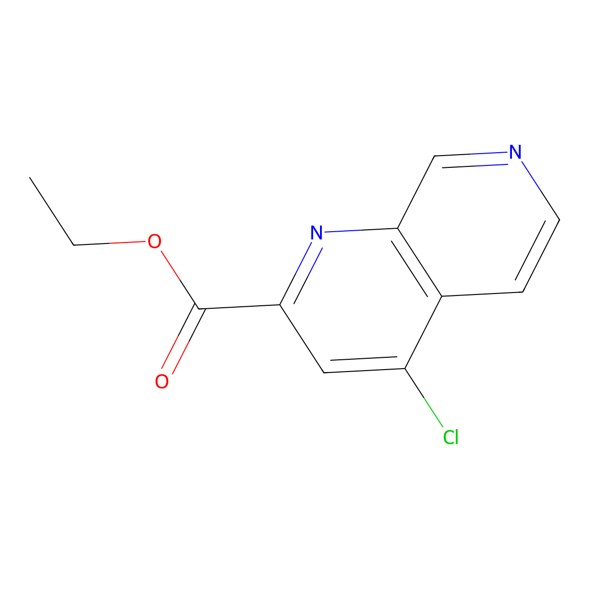 Ethyl 4-chloro-1,7-naphthyridine-2-carboxylate molecular structure, CAS 250674-51-2