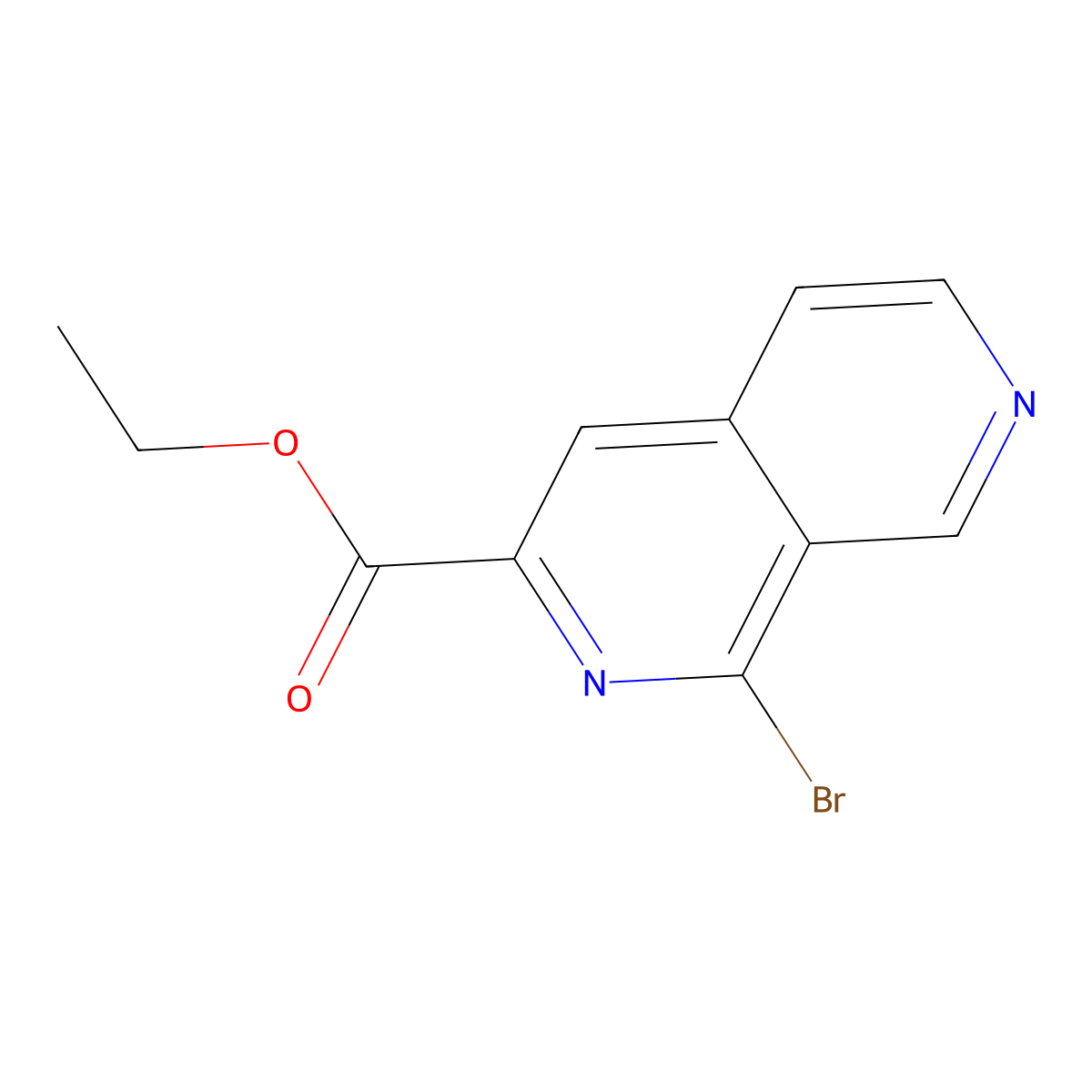 Ethyl 1-bromo-2,7-naphthyridine-3-carboxylate molecular structure, CAS 250674-54-5