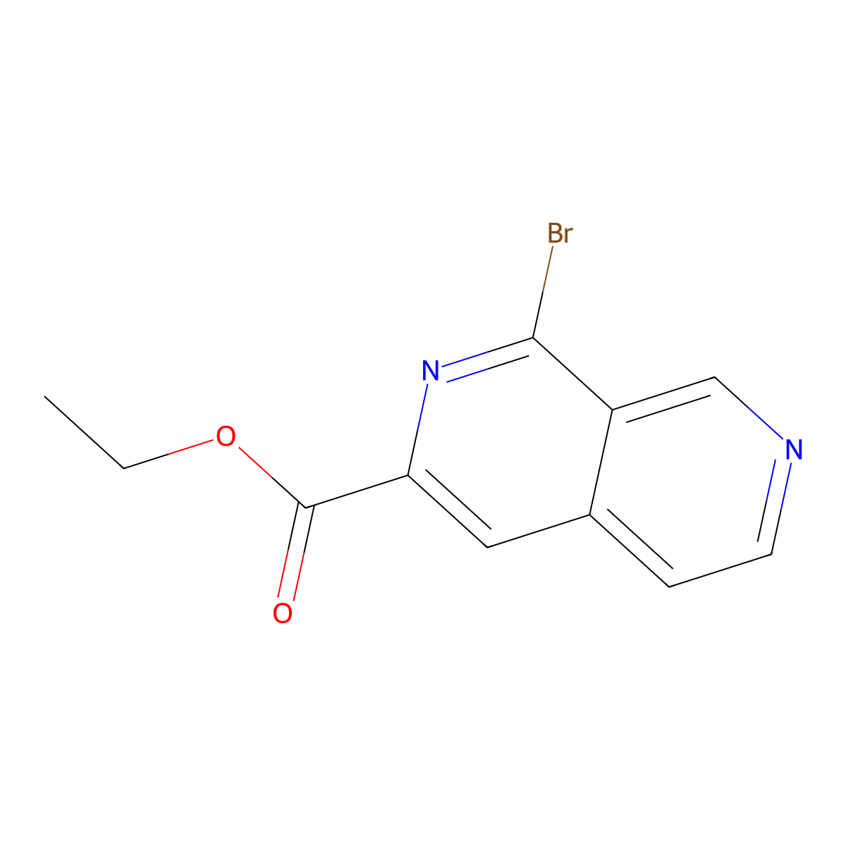 Ethyl 1-bromo-2,7-naphthyridine-3-carboxylate molecular structure, CAS 250674-54-5