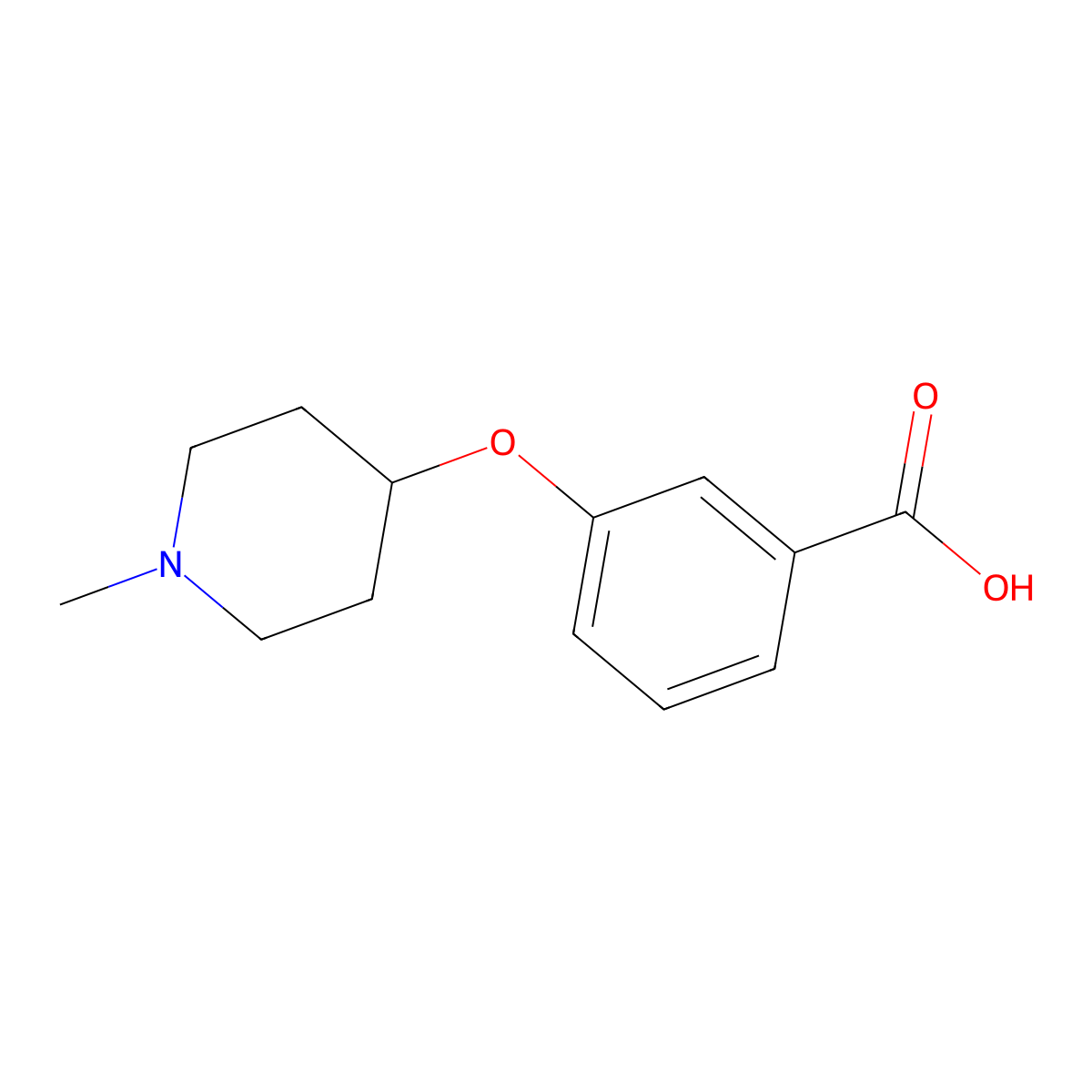 3-(1-Methylpiperidin-4-yloxy)benzoic acid molecular structure, CAS 250681-61-9