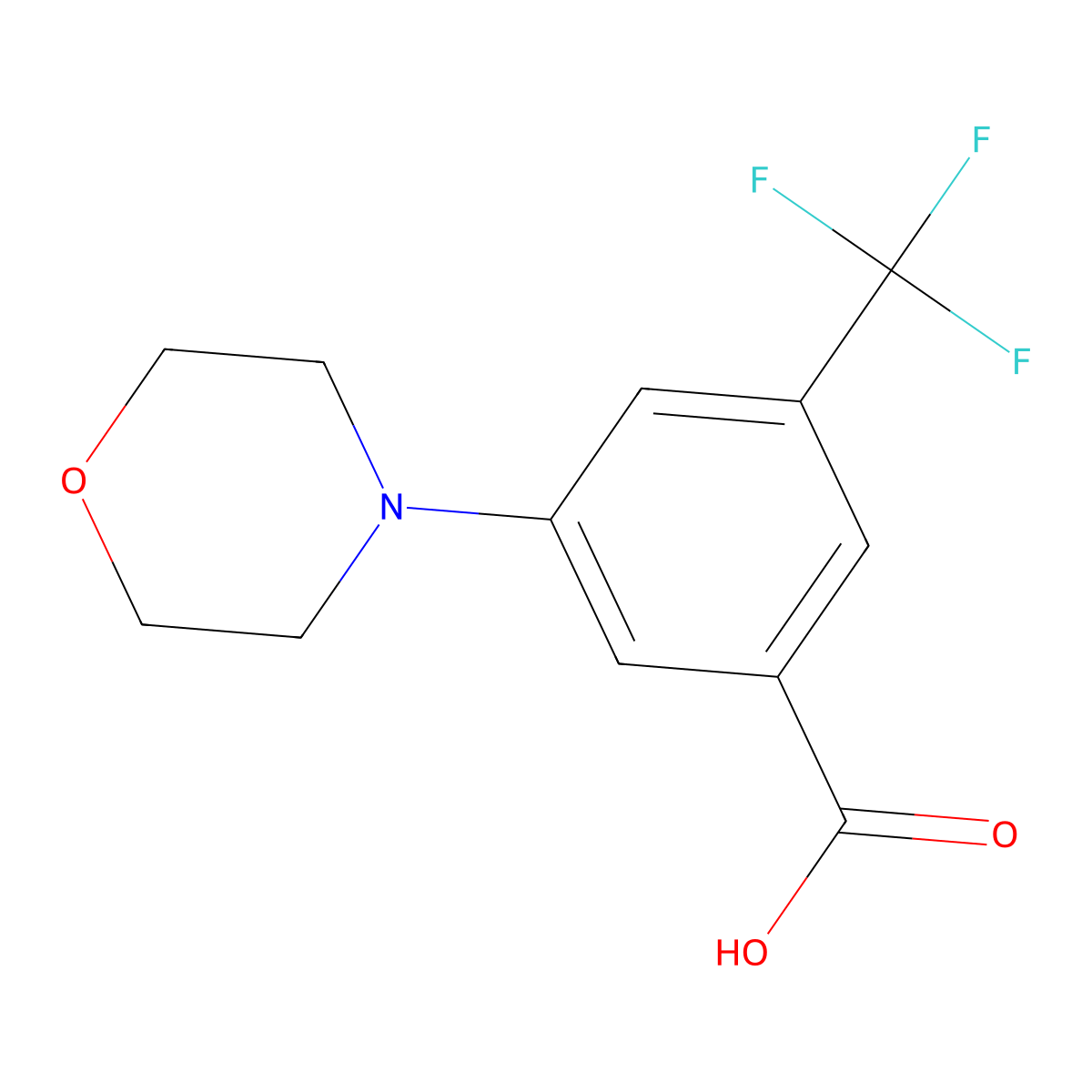 3-Morpholin-4-yl-5-trifluoromethyl-benzoic acid molecular structure, CAS 250682-08-7