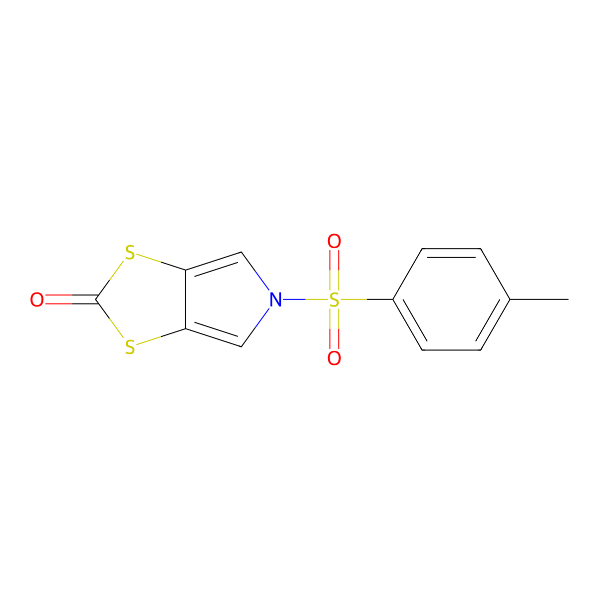 5H-1,3-Dithiolo[4,5-c]pyrrol-2-one, 5-[(4-methylphenyl)sulfonyl]- molecular structure, CAS 250687-28-6