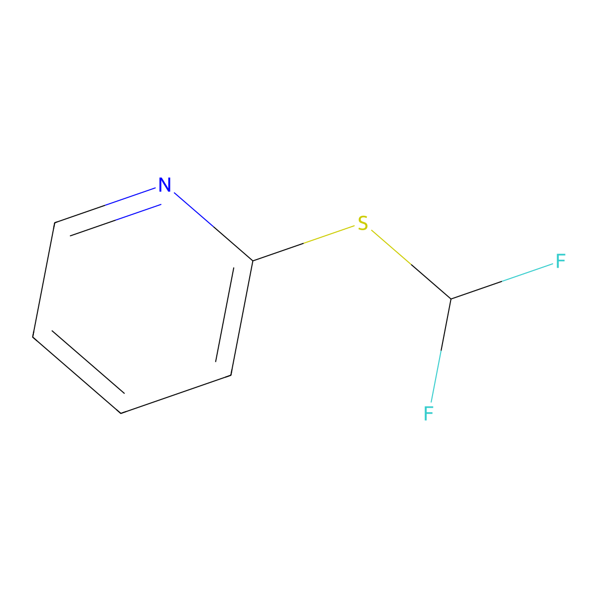 2-((Difluoromethyl)thio)pyridine molecular structure, CAS 250690-59-6