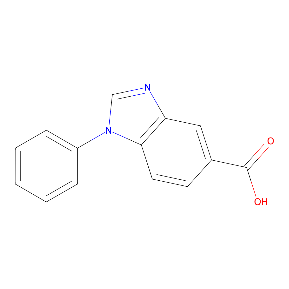 1-Phenyl-1H-benzoimidazole-5-carboxylic acid molecular structure, CAS 250691-98-6