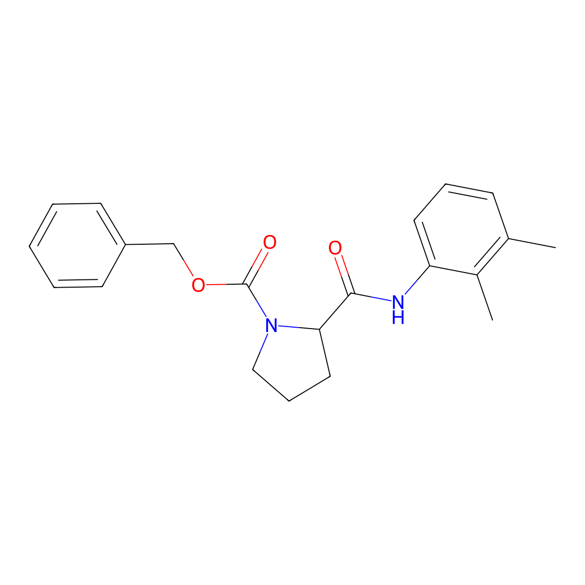Benzyl 2-((2,3-dimethylphenyl)carbamoyl)pyrrolidine-1-carboxylate molecular structure, CAS 250697-64-4