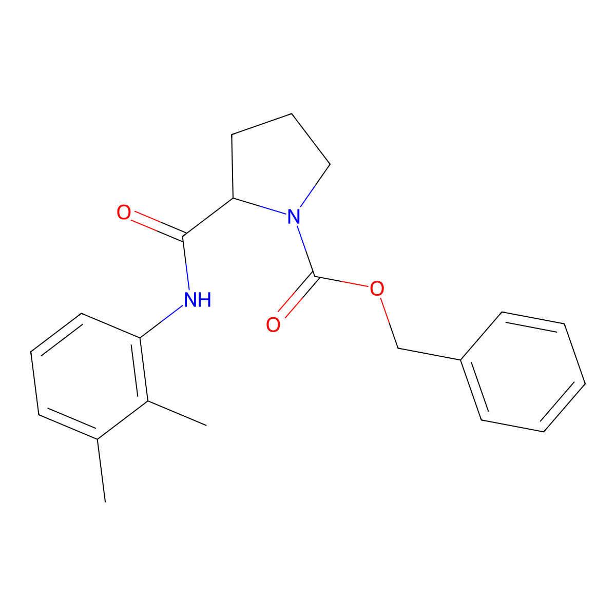 Benzyl 2-((2,3-dimethylphenyl)carbamoyl)pyrrolidine-1-carboxylate molecular structure, CAS 250697-64-4