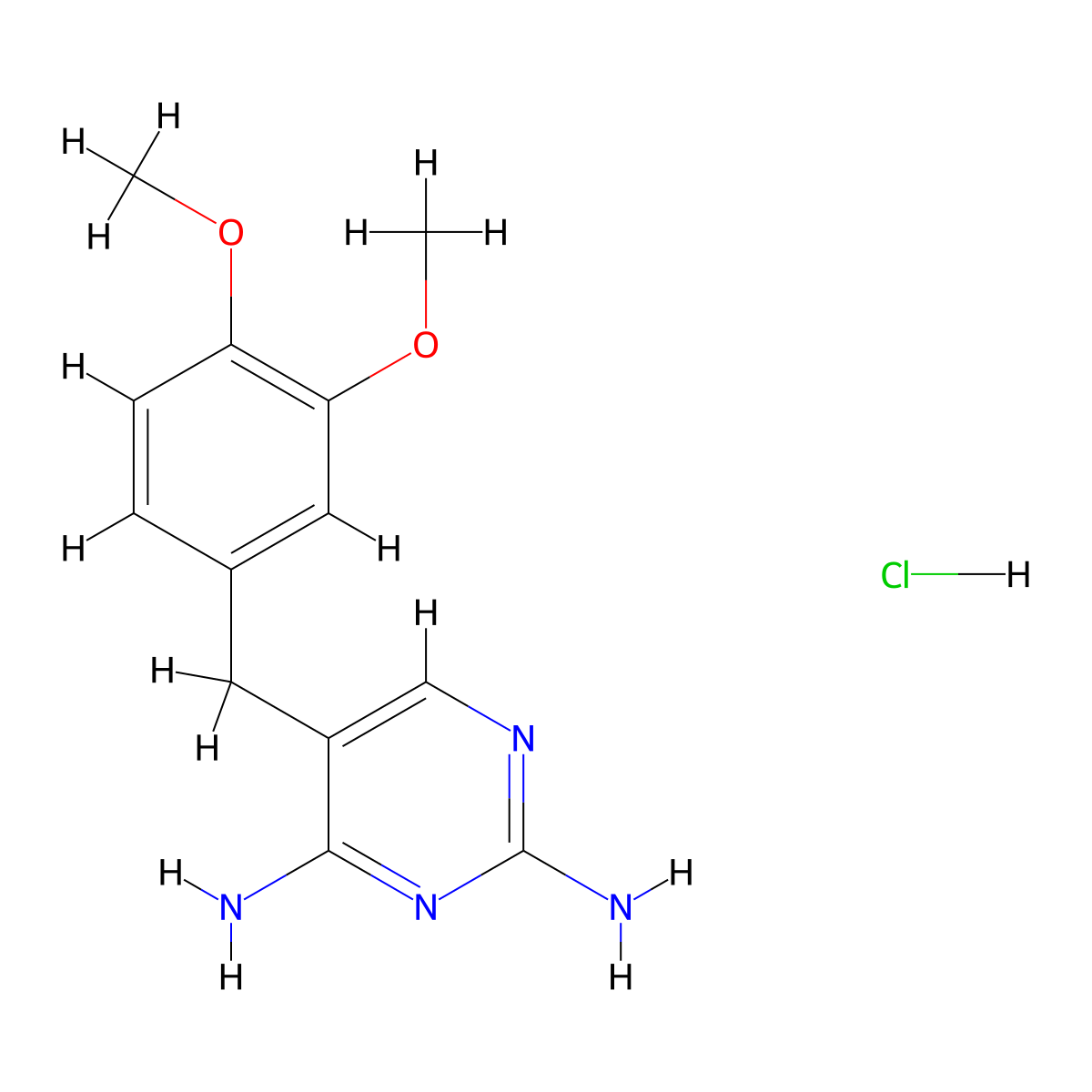 5-(3,4-Dimethoxybenzyl)pyrimidine-2,4-diamine hydrochloride molecular structure, CAS 2507-23-5