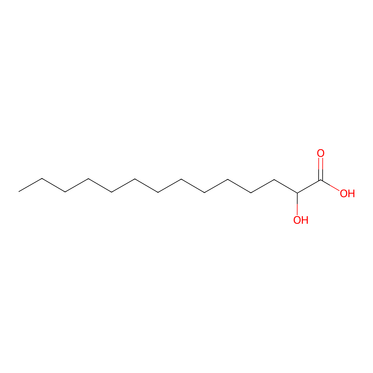 2-Hydroxytetradecanoic acid molecular structure, CAS 2507-55-3