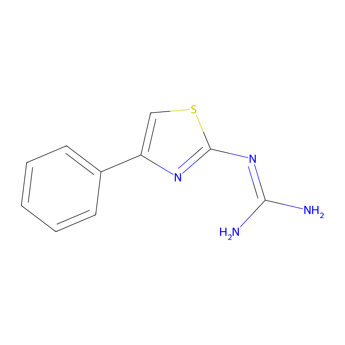 1-(4-Phenyl-1,3-thiazol-2-yl)guanidine molecular structure, CAS 2507-81-5