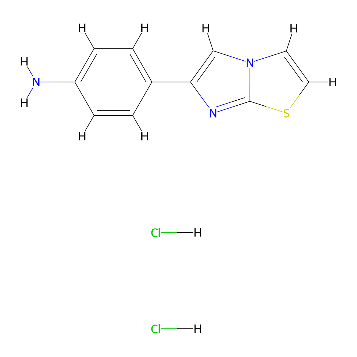 4-{Imidazo[2,1-b][1,3]thiazol-6-yl}aniline dihydrochloride molecular structure, CAS 2507-86-0