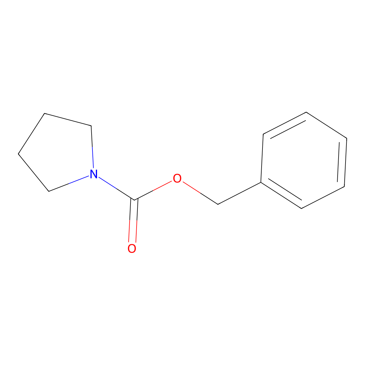 Phenylmethyl 1-pyrrolidinecarboxylate molecular structure, CAS 25070-74-0