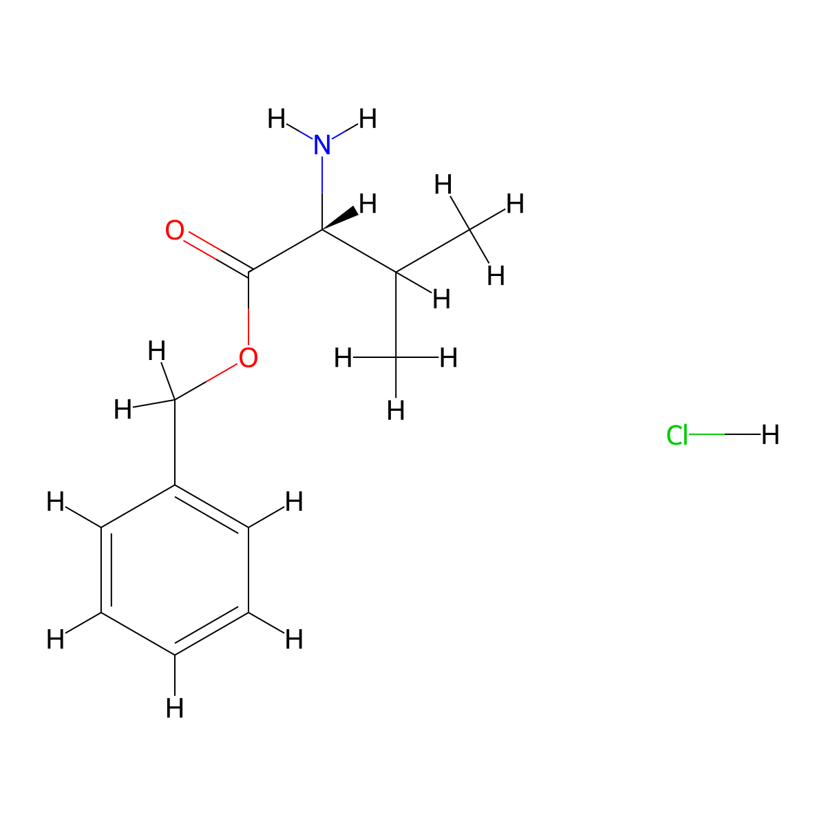 D-valine benzyl ester hydrochloride molecular structure, CAS 250708-58-8