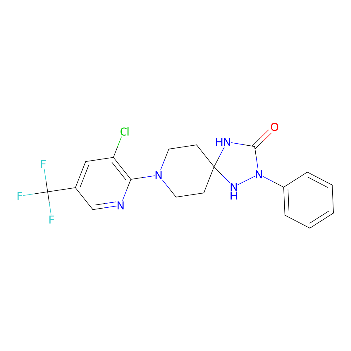8-[3-Chloro-5-(trifluoromethyl)-2-pyridinyl]-2-phenyl-1,2,4,8-tetraazaspiro[4.5]decan-3-one molecular structure, CAS 250713-96-3