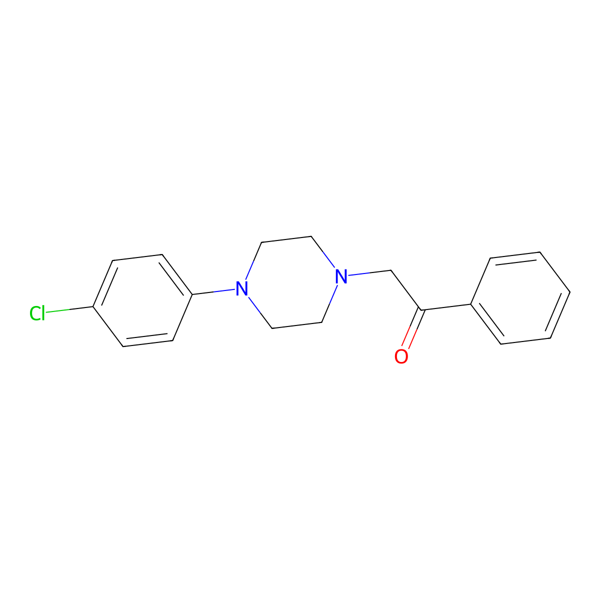 2-(4-(4-Chlorophenyl)-1-piperazinyl)-1-phenylethanone molecular structure, CAS 250713-99-6