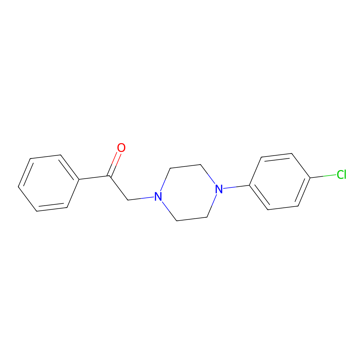 2-(4-(4-Chlorophenyl)-1-piperazinyl)-1-phenylethanone molecular structure, CAS 250713-99-6