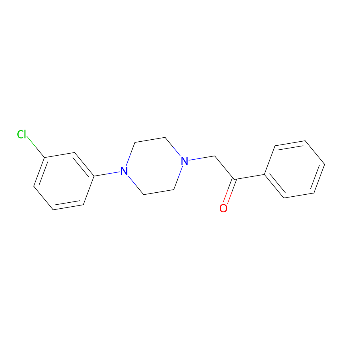 2-[4-(3-Chlorophenyl)piperazino]-1-phenyl-1-ethanone molecular structure, CAS 250714-00-2