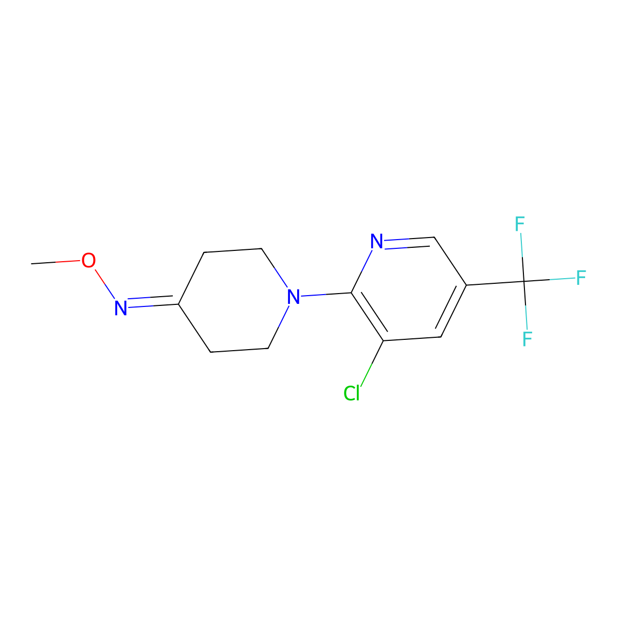 1-[3-chloro-5-(trifluoromethyl)pyridin-2-yl]-N-methoxypiperidin-4-imine molecular structure, CAS 250714-12-6