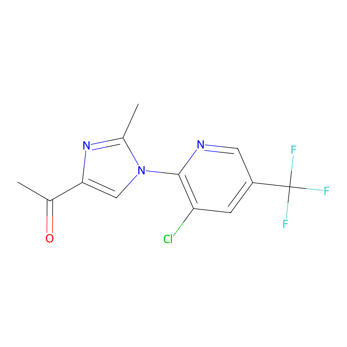 1-{1-[3-chloro-5-(trifluoromethyl)-2-pyridinyl]-2-methyl-1H-imidazol-4-yl}-1-ethanone molecular structure, CAS 250714-14-8