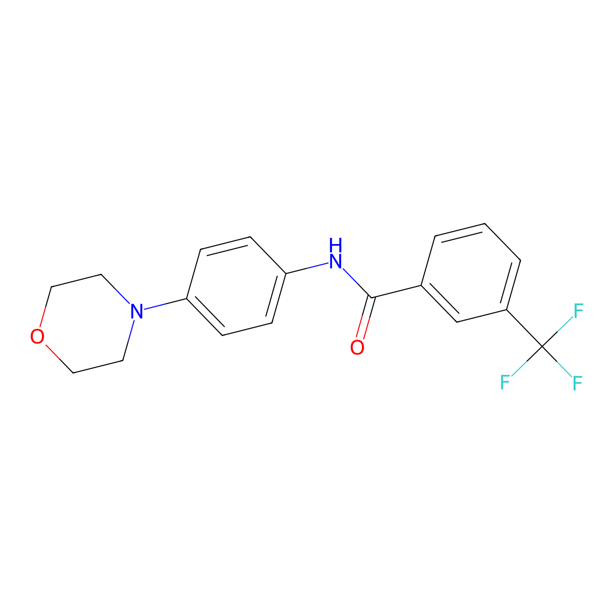 N-[4-(morpholin-4-yl)phenyl]-3-(trifluoromethyl)benzamide molecular structure, CAS 250714-44-4