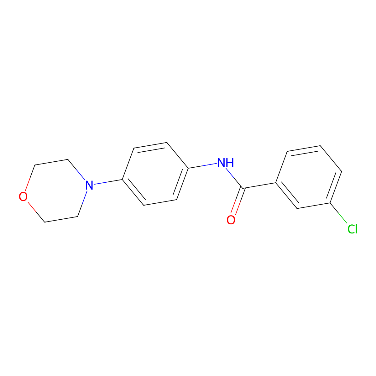3-chloro-N-(4-morpholinophenyl)benzenecarboxamide molecular structure, CAS 250714-45-5