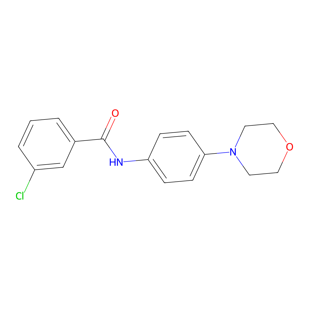 3-chloro-N-(4-morpholinophenyl)benzenecarboxamide molecular structure, CAS 250714-45-5