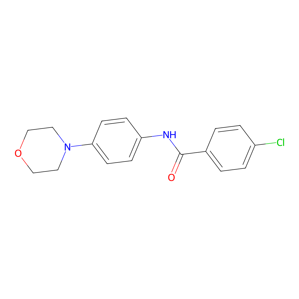 4-chloro-N-(4-morpholinophenyl)benzenecarboxamide molecular structure, CAS 250714-52-4