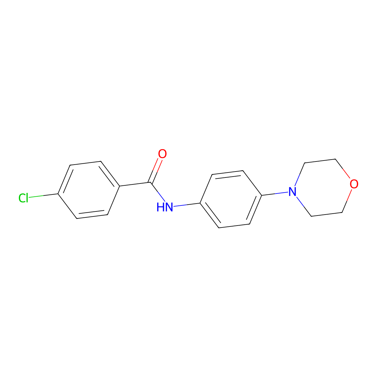 4-chloro-N-(4-morpholinophenyl)benzenecarboxamide molecular structure, CAS 250714-52-4