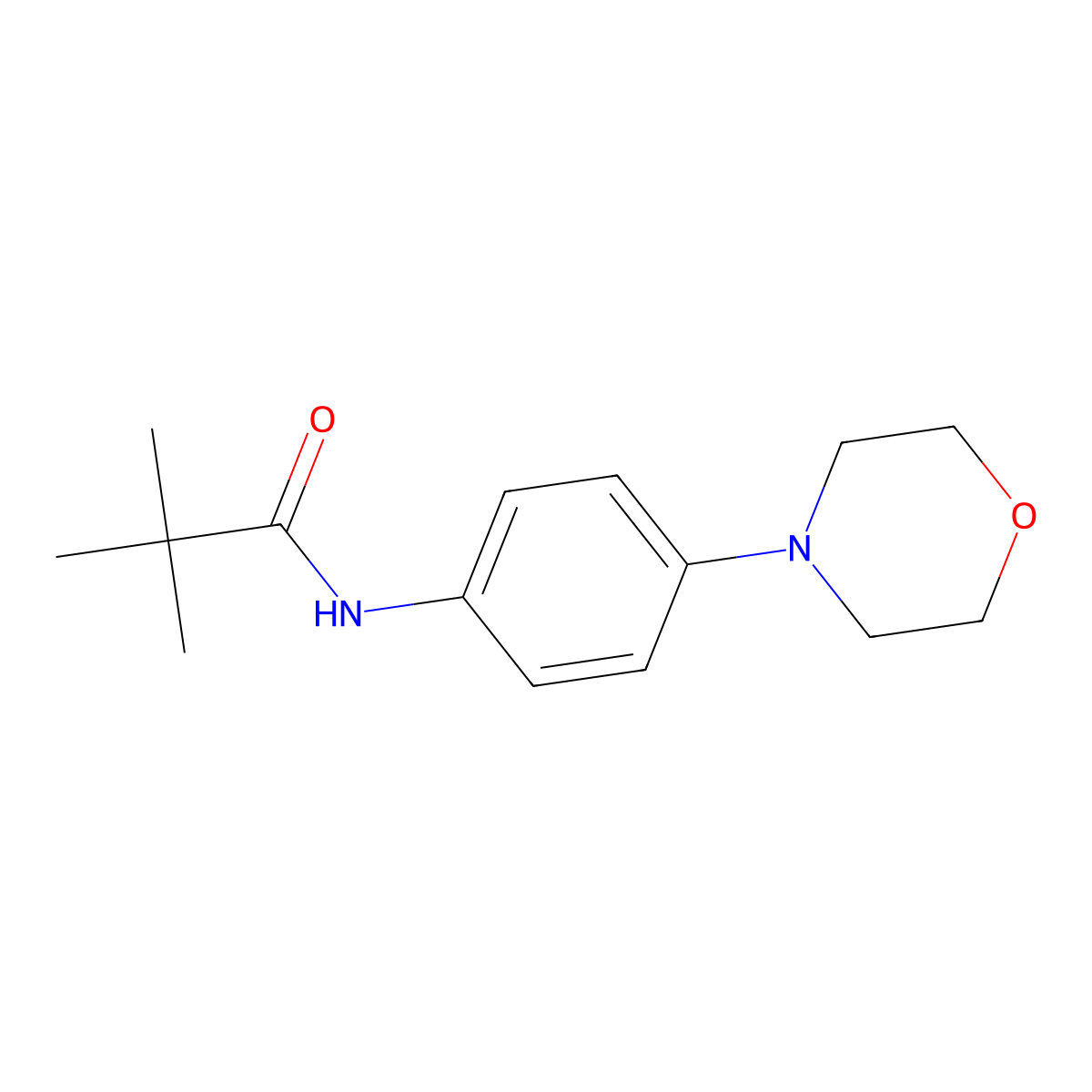 2,2-dimethyl-N-(4-morpholinophenyl)propanamide molecular structure, CAS 250714-53-5