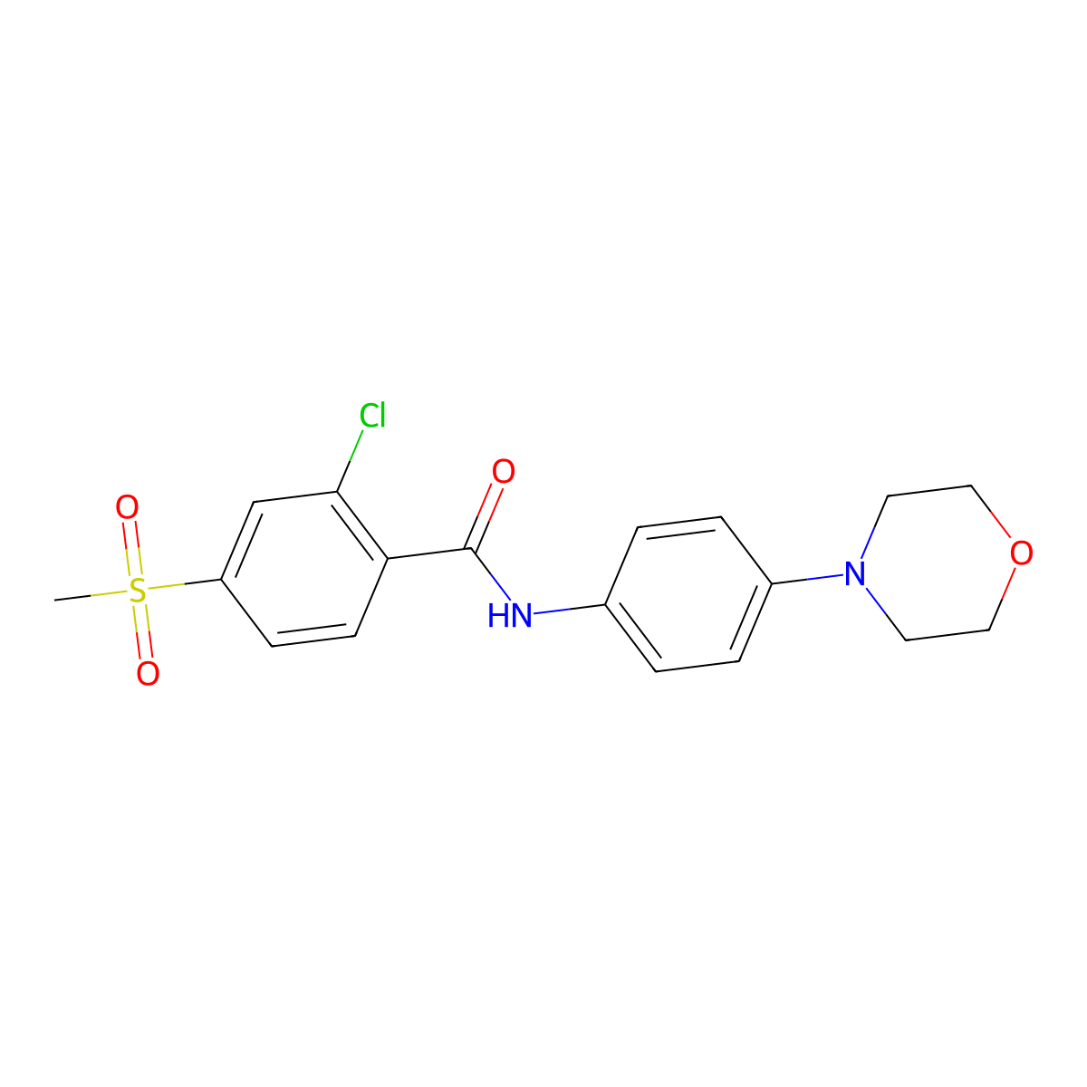 2-chloro-4-(methylsulfonyl)-N-(4-morpholinophenyl)benzenecarboxamide molecular structure, CAS 250714-54-6