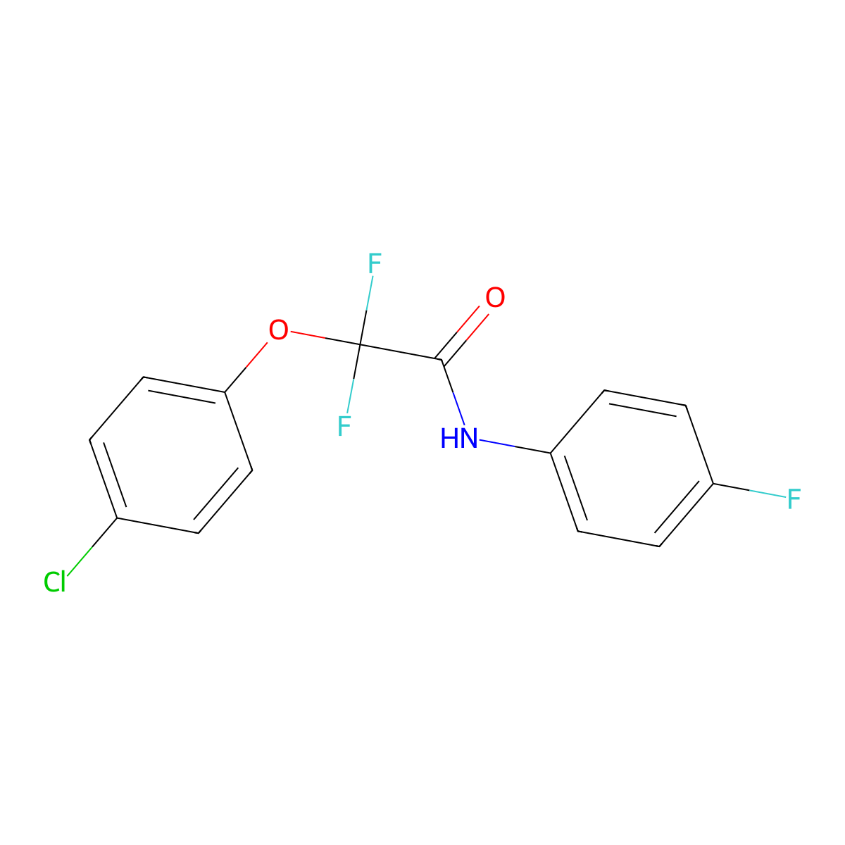 2-(4-chlorophenoxy)-2,2-difluoro-N-(4-fluorophenyl)acetamide molecular structure, CAS 250714-55-7