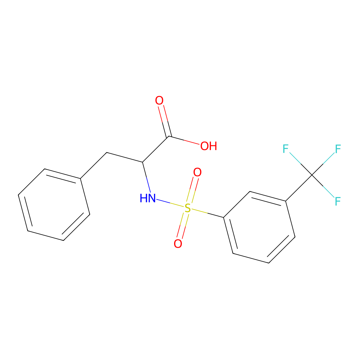 N-(3-(Trifluoromethyl)benzene-1-sulfonyl)phenylalanine molecular structure, CAS 250714-63-7