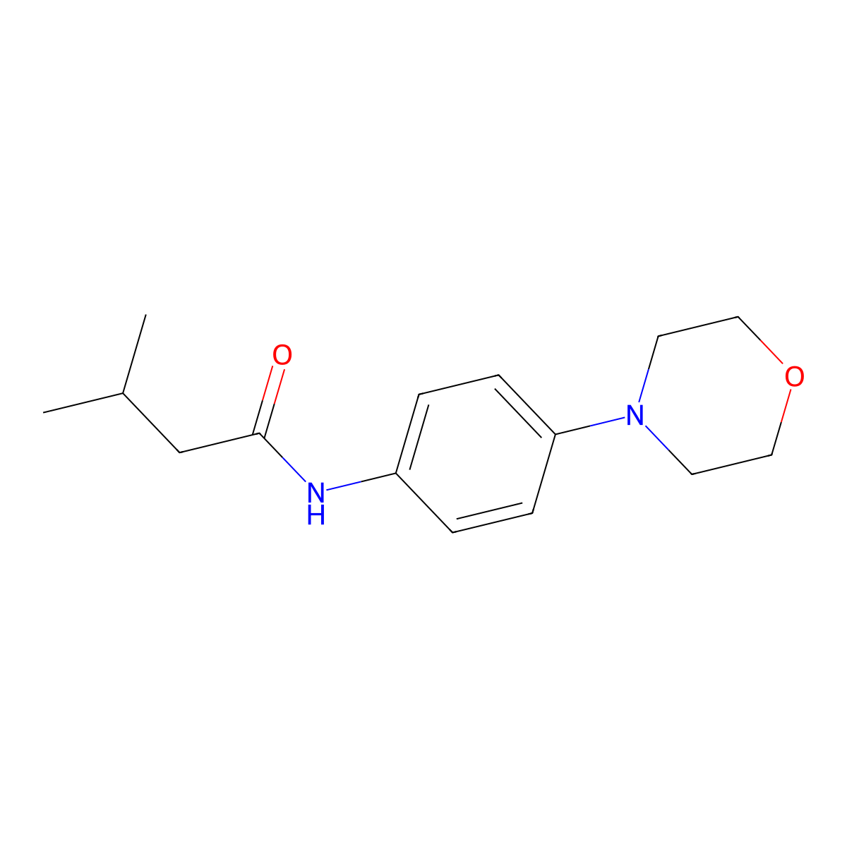 3-methyl-N-[4-(morpholin-4-yl)phenyl]butanamide molecular structure, CAS 250714-74-0