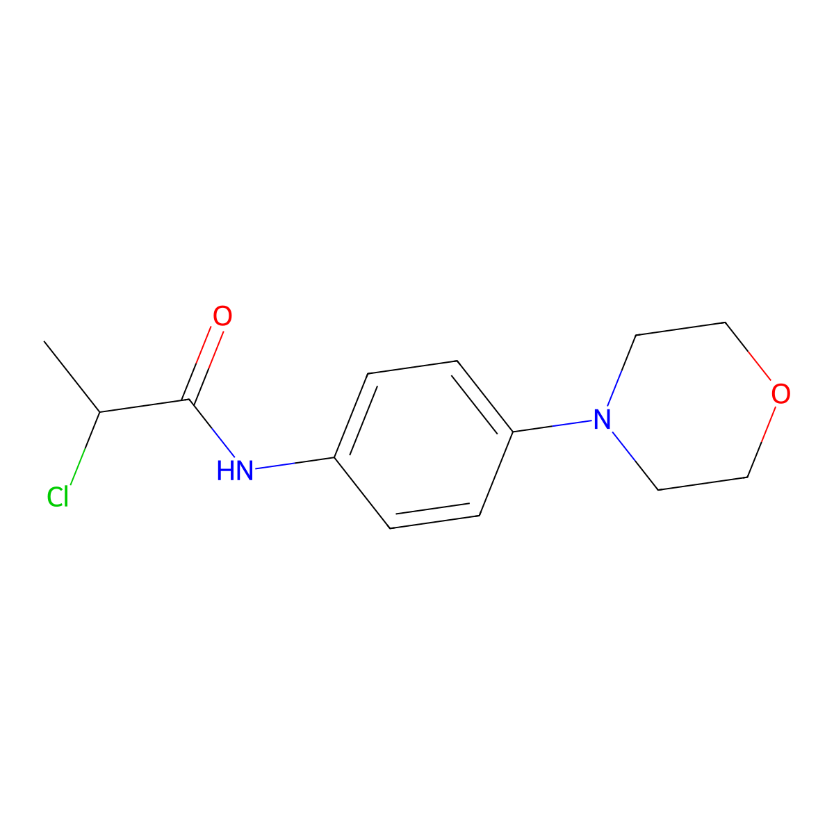 2-chloro-N-[4-(morpholin-4-yl)phenyl]propanamide molecular structure, CAS 250714-77-3