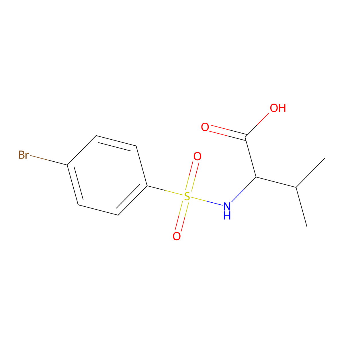 2-{[(4-Bromophenyl)sulfonyl]amino}-3-methylbutanoic acid molecular structure, CAS 250714-81-9