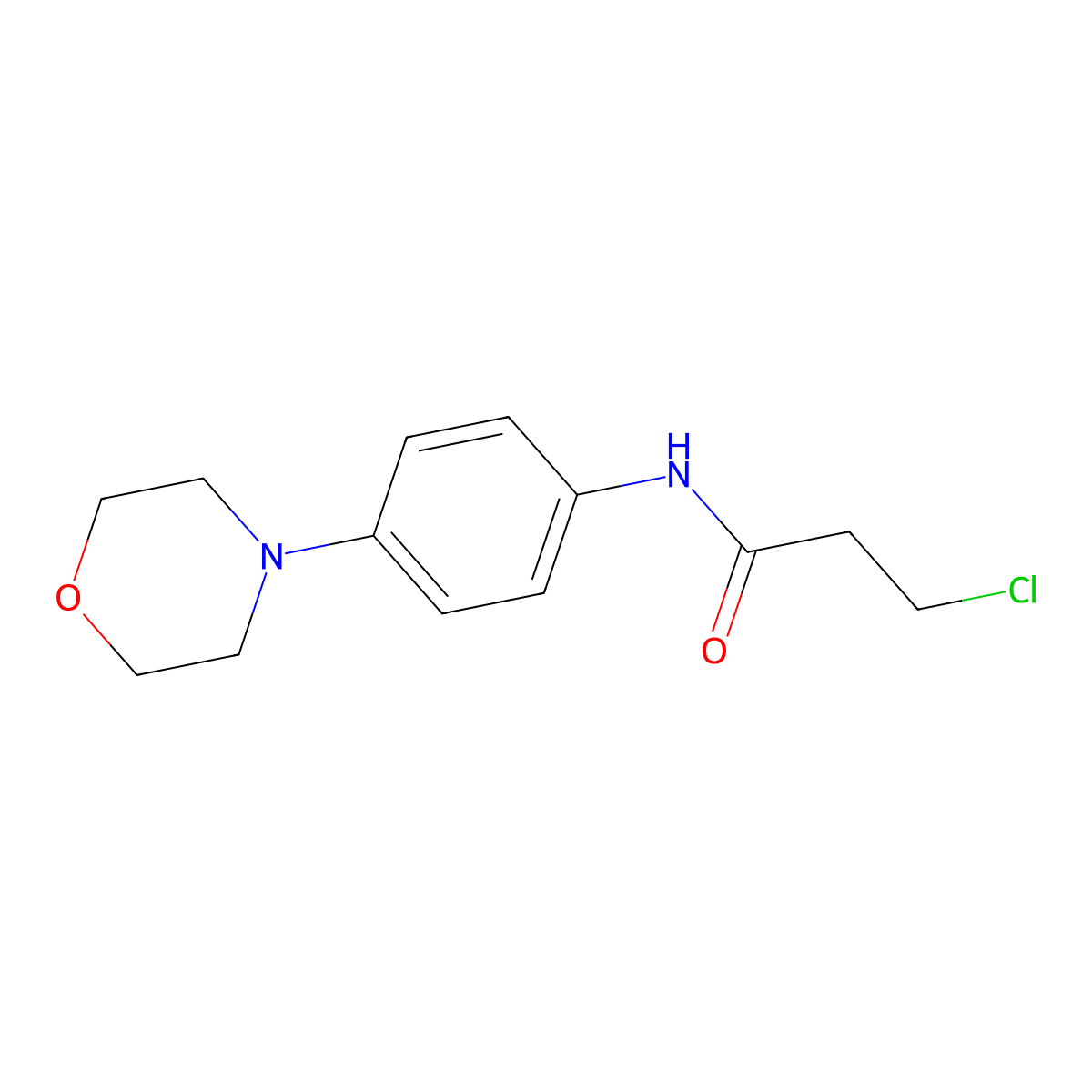 3-chloro-N-(4-morpholinophenyl)propanamide molecular structure, CAS 250714-83-1