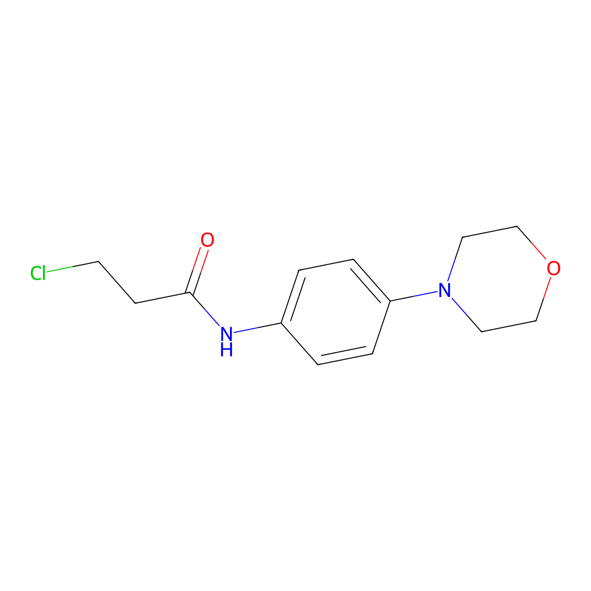 3-chloro-N-(4-morpholinophenyl)propanamide molecular structure, CAS 250714-83-1