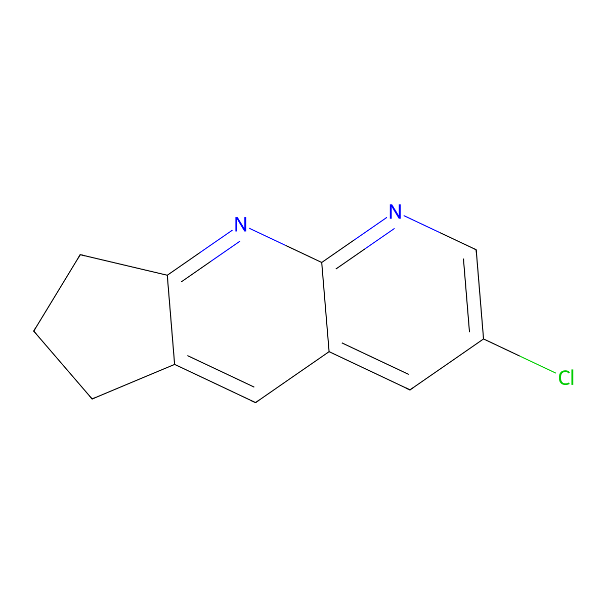 3-chloro-6H,7H,8H-cyclopenta[b]1,8-naphthyridine molecular structure, CAS 2507140-15-8
