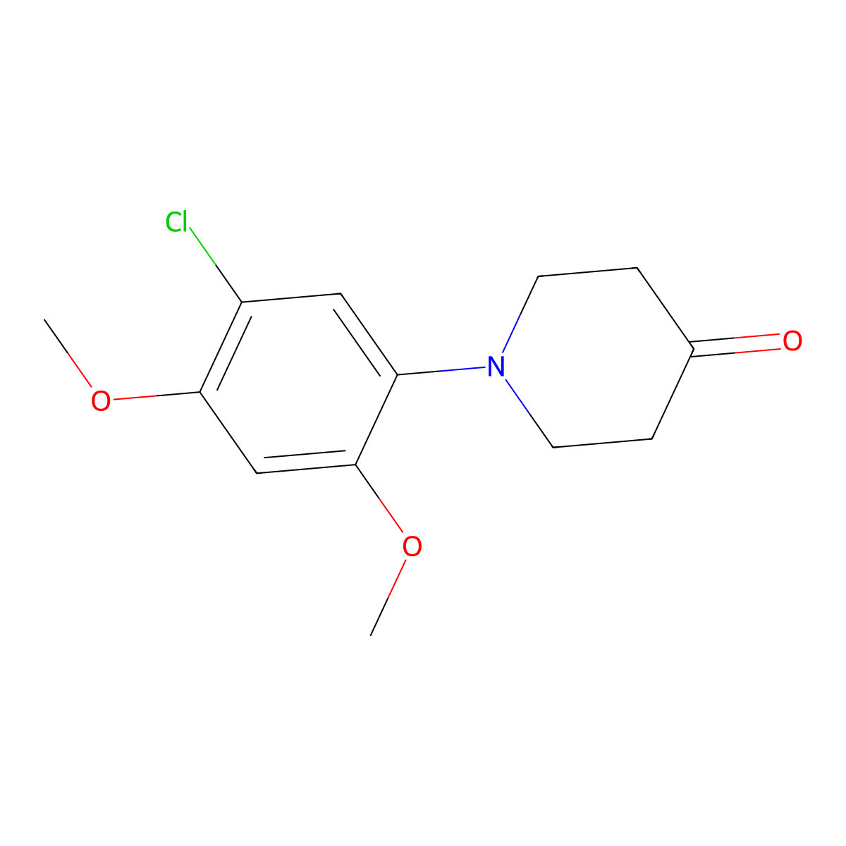 1-(5-Chloro-2,4-dimethoxyphenyl)piperidin-4-one molecular structure, CAS 250718-99-1