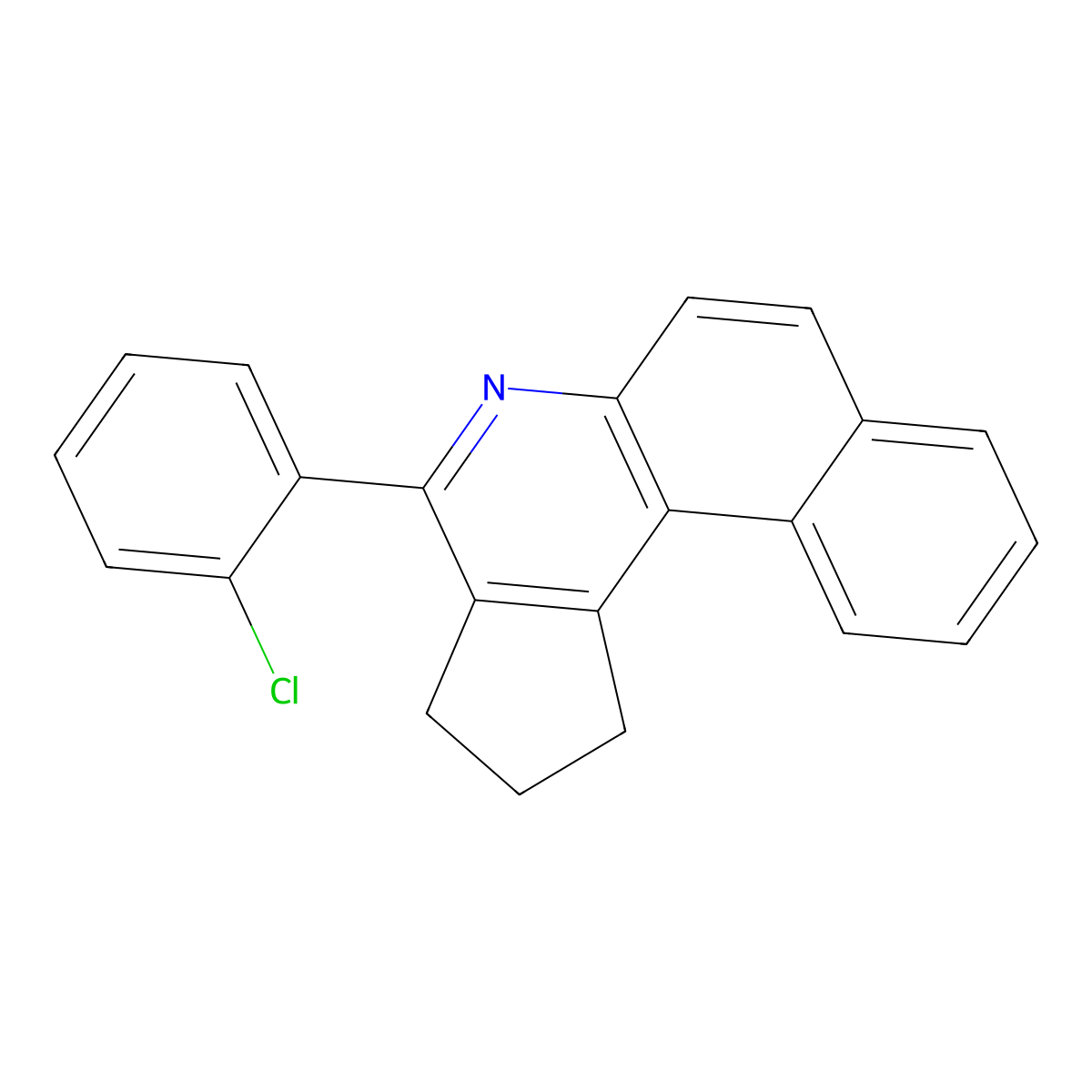 4-(2-chlorophenyl)-2,3-dihydro-1H-benzo[f]cyclopenta[c]quinoline molecular structure, CAS 250719-18-7