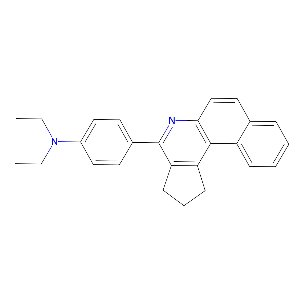 4-(2,3-dihydro-1H-benzo[f]cyclopenta[c]quinolin-4-yl)-N,N-diethylaniline molecular structure, CAS 250719-23-4