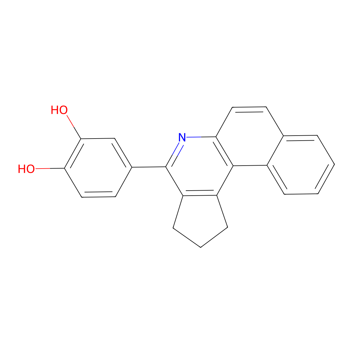 4-(2,3-dihydro-1H-benzo[f]cyclopenta[c]quinolin-4-yl)benzene-1,2-diol molecular structure, CAS 250719-32-5
