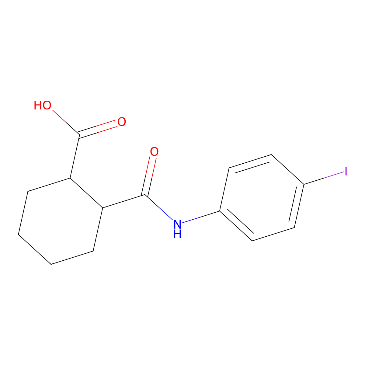 2-[(4-iodophenyl)carbamoyl]cyclohexane-1-carboxylic Acid molecular structure, CAS 250725-70-3