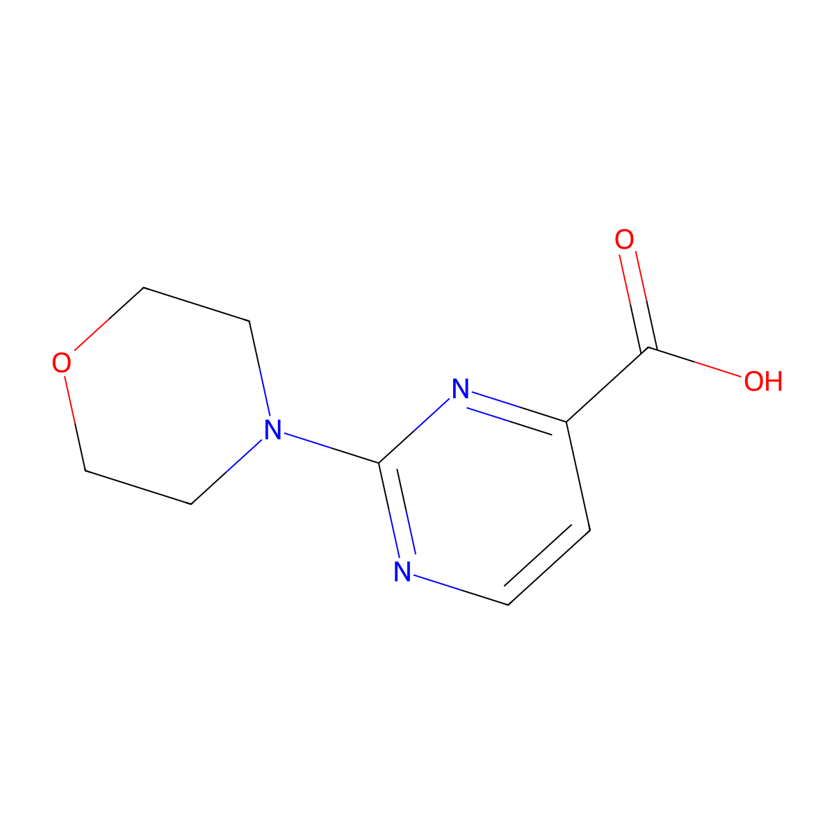 2-(Morpholin-4-yl)pyrimidine-4-carboxylic acid molecular structure, CAS 250726-42-2