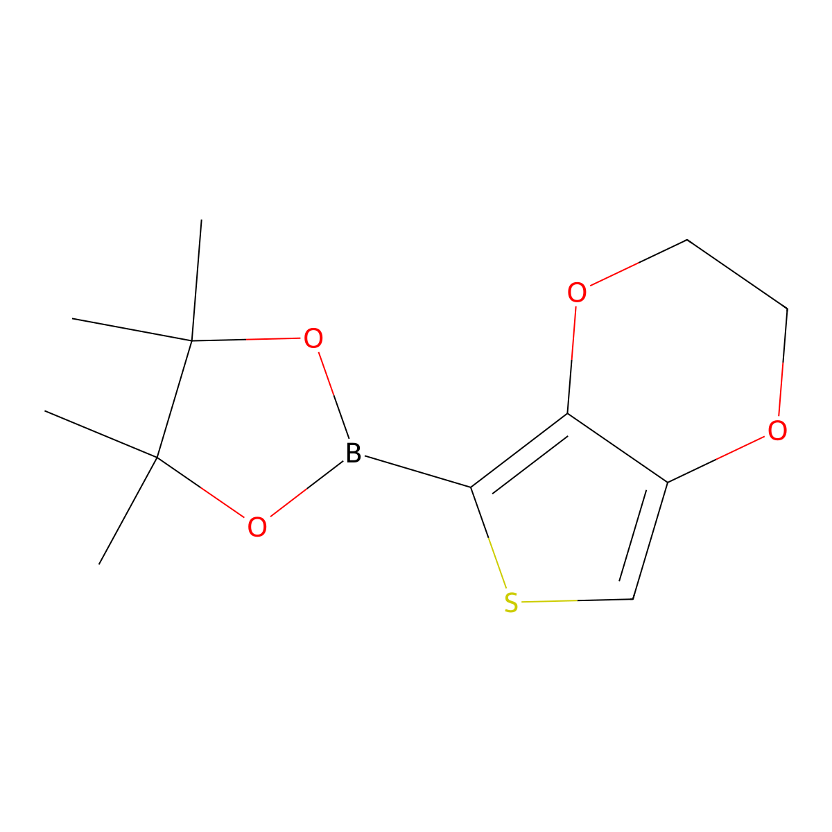 4,4,5,5-tetramethyl-2-{2H,3H-thieno[3,4-b][1,4]dioxin-5-yl}-1,3,2-dioxaborolane molecular structure, CAS 250726-93-3